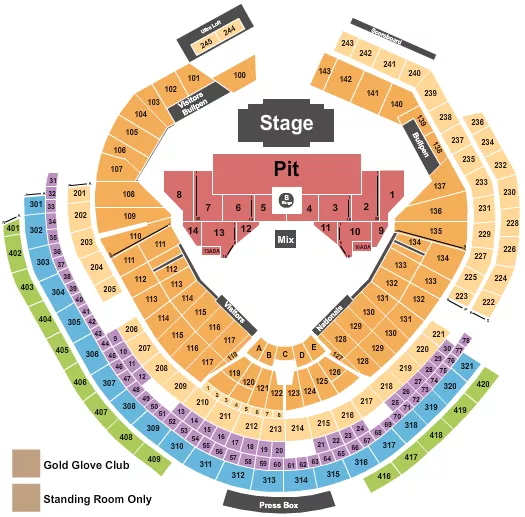 seating chart for Nationals Park - Slipknot - eventticketscenter.com