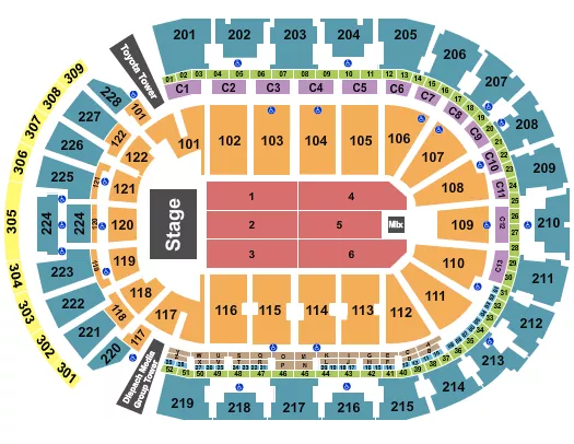 seating chart for Nationwide Arena - Endstage 3 - eventticketscenter.com