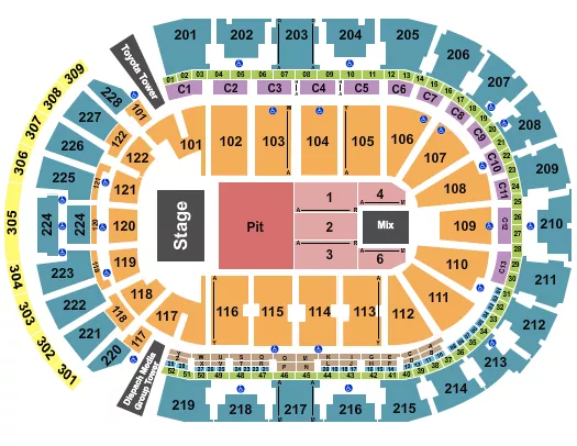 seating chart for Nationwide Arena - Endstage GA Pit 3 - eventticketscenter.com
