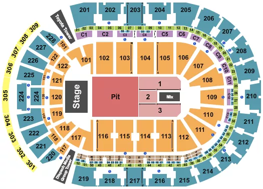 seating chart for Nationwide Arena - Endstage Pit 3 - eventticketscenter.com