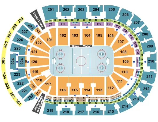 seating chart for Nationwide Arena - Hockey - eventticketscenter.com