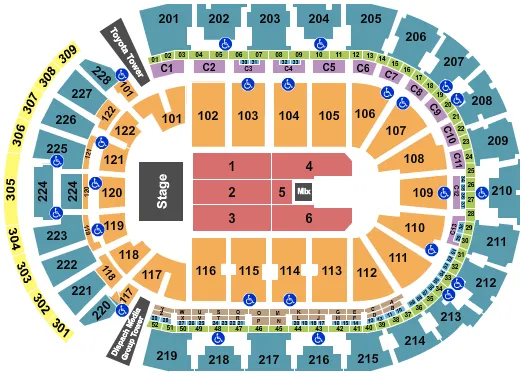 seating chart for Nationwide Arena - James Taylor - eventticketscenter.com