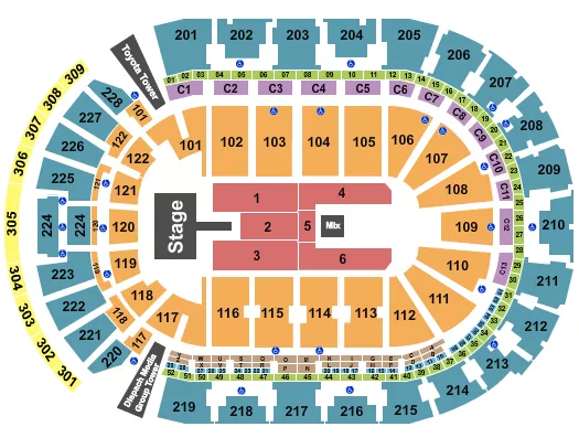 seating chart for Nationwide Arena - Jhene Aiko - eventticketscenter.com