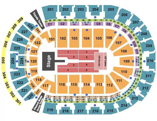 seating chart for Nationwide Arena - Mary J. Blige - eventticketscenter.com