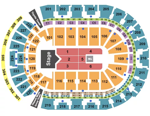 seating chart for Nationwide Arena - Rascal Flatts 2 - eventticketscenter.com