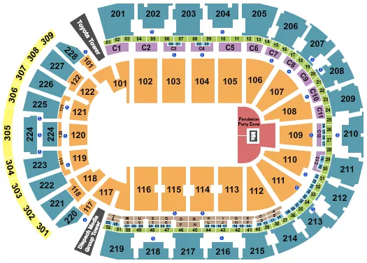 seating chart for Nationwide Arena - Rodeo - eventticketscenter.com