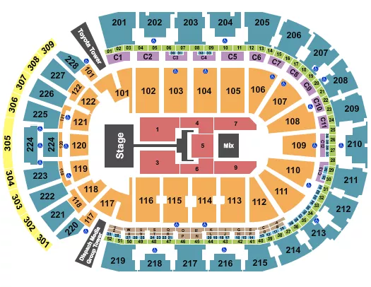 seating chart for Nationwide Arena - TobyMac - eventticketscenter.com