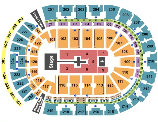 seating chart for Nationwide Arena - TobyMac - eventticketscenter.com