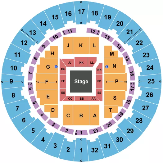 seating chart for Neal S. Blaisdell Center - Arena - Center Stage - eventticketscenter.com