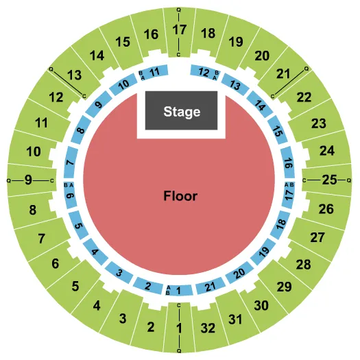 seating chart for Neal S. Blaisdell Center - Arena - GA Floor 2 - eventticketscenter.com