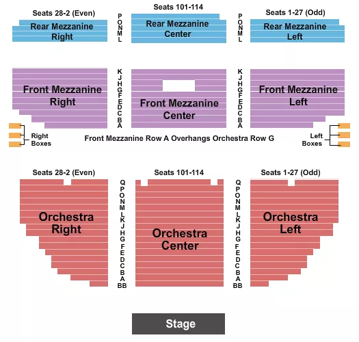 seating chart for Nederlander Theatre - NY - Endstage 1 - eventticketscenter.com
