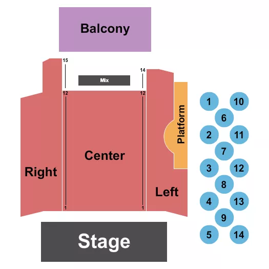 seating chart for Neighborhood Theatre - Endstage 3 - eventticketscenter.com