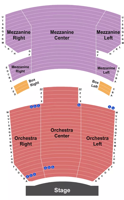 seating chart for Neil Simon Theatre - Endstage 2 - eventticketscenter.com