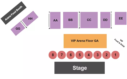 seating chart for Nevada County Fairgrounds - Endstage w/ Lounge & VIP - eventticketscenter.com