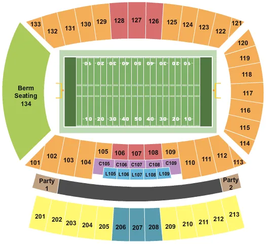 seating chart for New ASU Stadium - Montgomery - Football - eventticketscenter.com