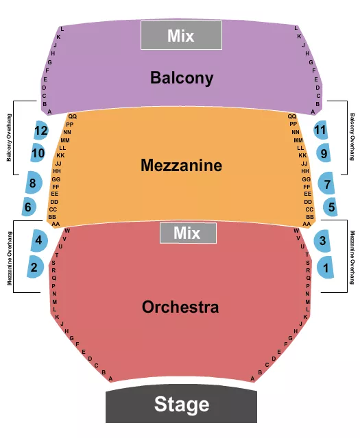 seating chart for New Amsterdam Theatre - Endstage 2 - eventticketscenter.com