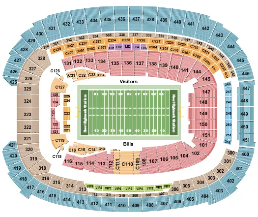 seating chart for New Highmark Stadium - Football RW - eventticketscenter.com