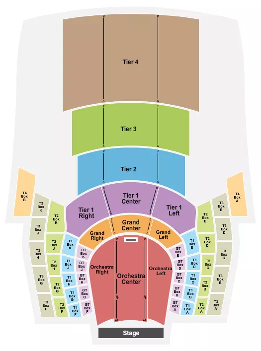 seating chart for New Jersey Performing Arts Center - Prudential Hall - Enstage - Tiers - eventticketscenter.com