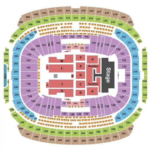 seating chart for New Nissan Stadium - Kenny Chesney - eventticketscenter.com