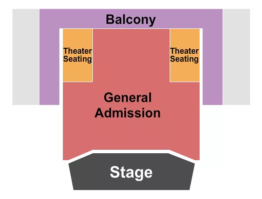 Endstage GA Seating Chart at New Orleans Jazz Market. The chart shows the main floor/stage with seating options surrounding it, which are color coded