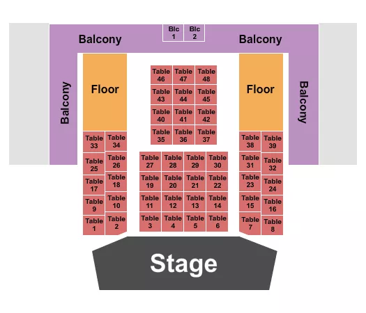 seating chart for New Orleans Jazz Market - Endstage Tables - eventticketscenter.com