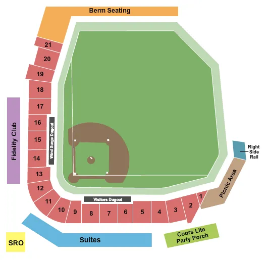 seating chart for Riverfront Stadium - KS - Baseball 2020 - eventticketscenter.com