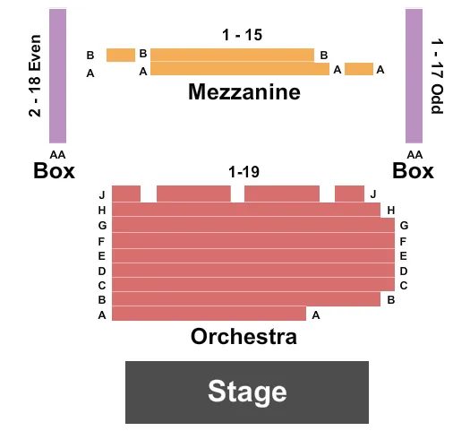 seating chart for New World Stages: Stage 5 - Endstage - eventticketscenter.com