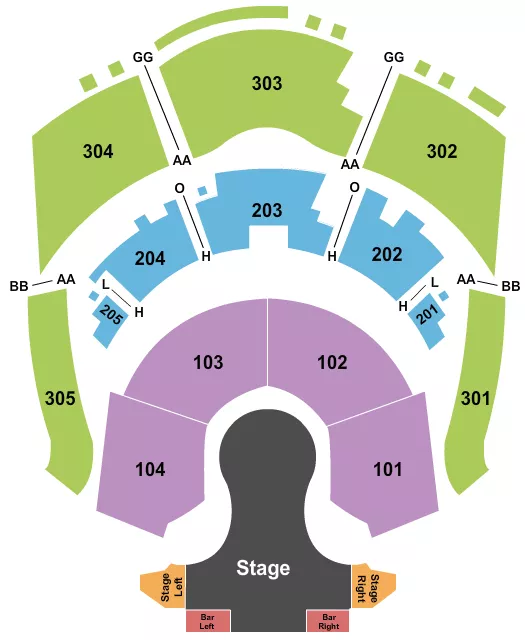 seating chart for New York - New York Theater - New York Hotel & Casino - Cirque - Mad Apple - eventticketscenter.com