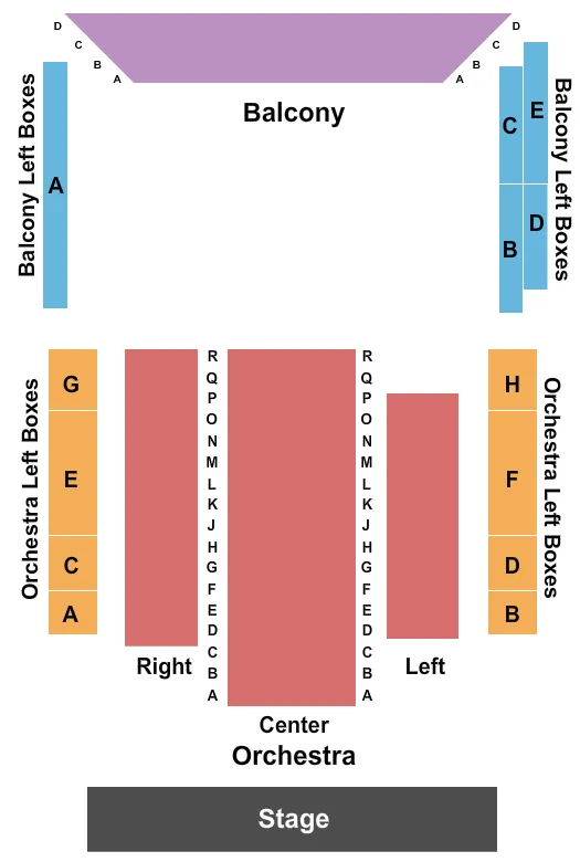 seating chart for Newberry Opera House - End Stage - eventticketscenter.com