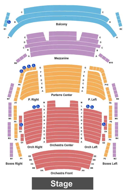 seating chart for University of Denver - Newman Center - Gates Concert Hall - Endstage 2 - eventticketscenter.com