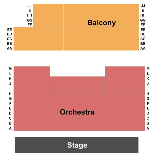 seating chart for Newton Performing Arts Center - Endstage - eventticketscenter.com
