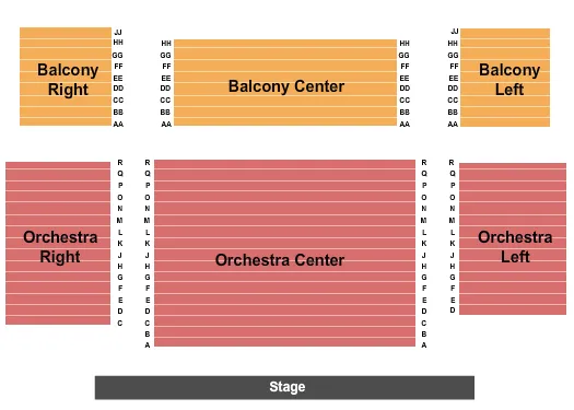 seating chart for Newton Theatre - End Stage - eventticketscenter.com