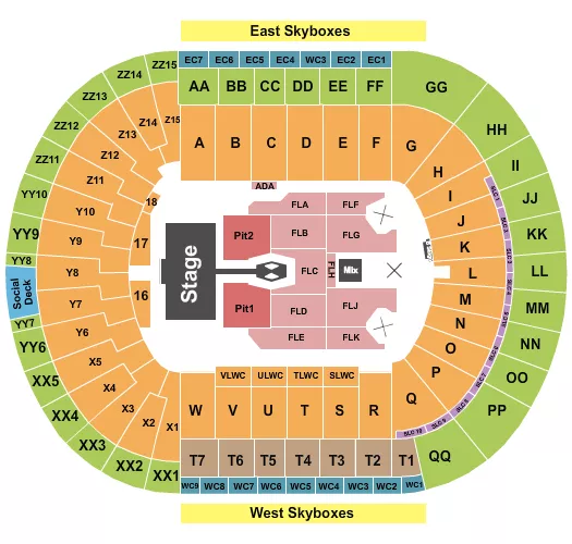 seating chart for Neyland Stadium - Morgan Wallen - eventticketscenter.com