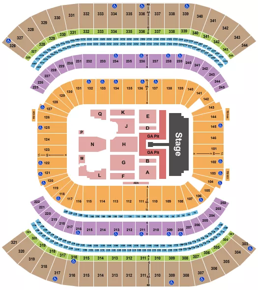 seating chart for Nissan Stadium - Nashville - AC/DC - eventticketscenter.com