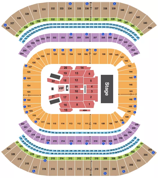 seating chart for Nissan Stadium - Nashville - CMA Fest - eventticketscenter.com