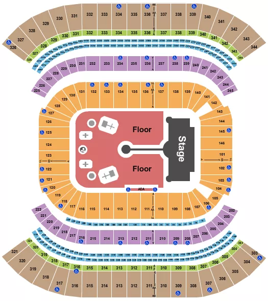 seating chart for Nissan Stadium - Nashville - Coldplay - eventticketscenter.com