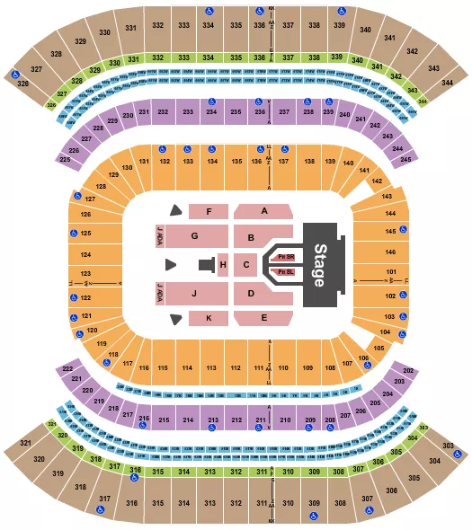 seating chart for Nissan Stadium - Nashville - Def Leppard - eventticketscenter.com