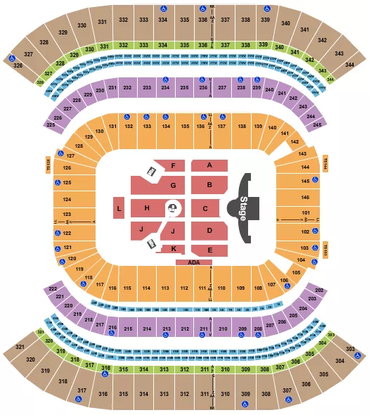 seating chart for Nissan Stadium - Nashville - Ed Sheeran - eventticketscenter.com