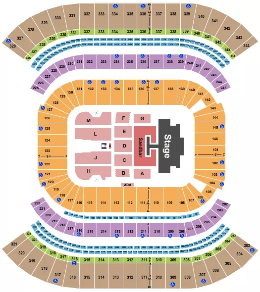 seating chart for Nissan Stadium - Nashville - Kenny Chesney 2 - eventticketscenter.com