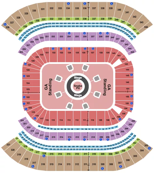 seating chart for Nissan Stadium - Nashville - Metallica - eventticketscenter.com