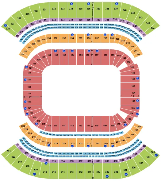 seating chart for Nissan Stadium - Nashville - Open Floor - eventticketscenter.com