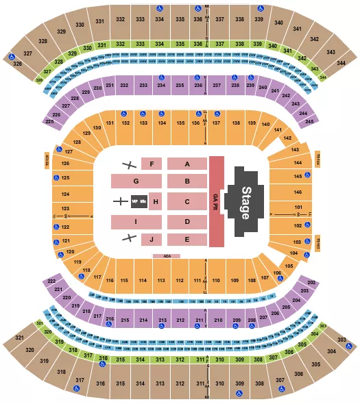 seating chart for Nissan Stadium - Nashville - Post Malone - eventticketscenter.com