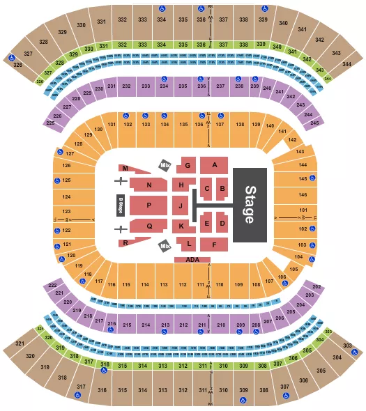 seating chart for Nissan Stadium - Nashville - Post Malone - eventticketscenter.com