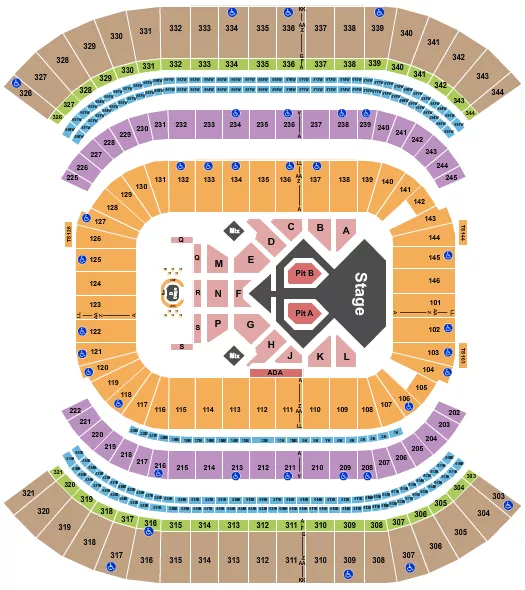 seating chart for Nissan Stadium - Nashville - Usher - eventticketscenter.com
