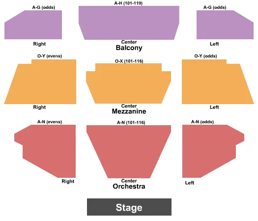 seating chart for Niswonger Performing Arts Center - Greeneville - End Stage - eventticketscenter.com