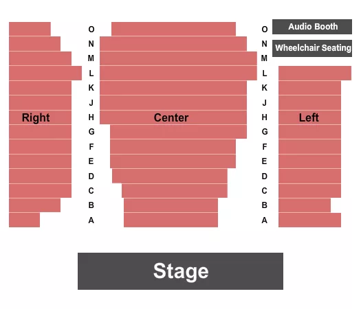 seating chart for Norman Rothstein Theatre - Endstage - eventticketscenter.com