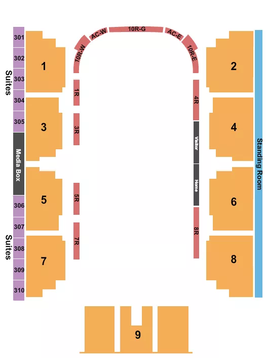seating chart for North Bay Memorial Gardens - Open Floor - eventticketscenter.com
