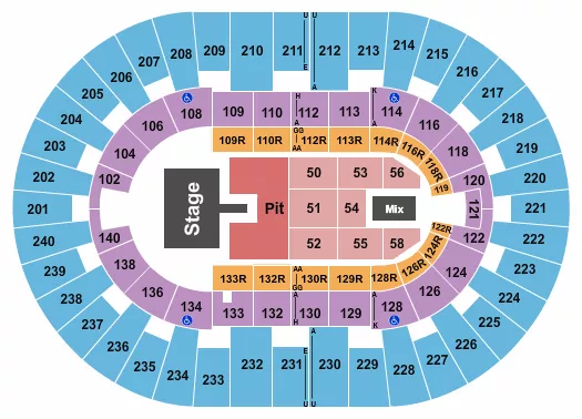 seating chart for North Charleston Coliseum - Endstage GA Pit/Catw - eventticketscenter.com
