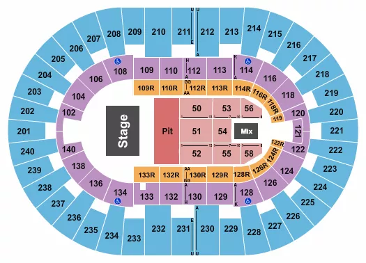 seating chart for North Charleston Coliseum - Endstage Pit 2 - eventticketscenter.com