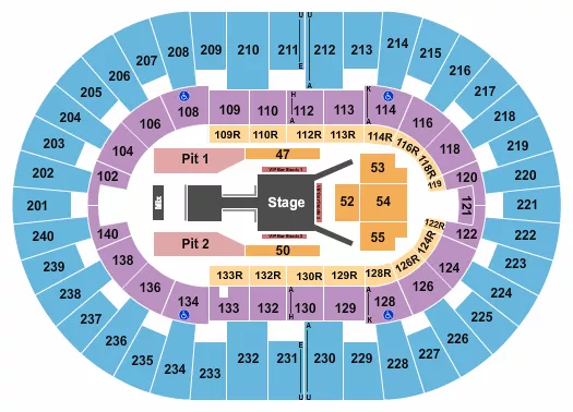 seating chart for North Charleston Coliseum - Fuerza Regida - eventticketscenter.com